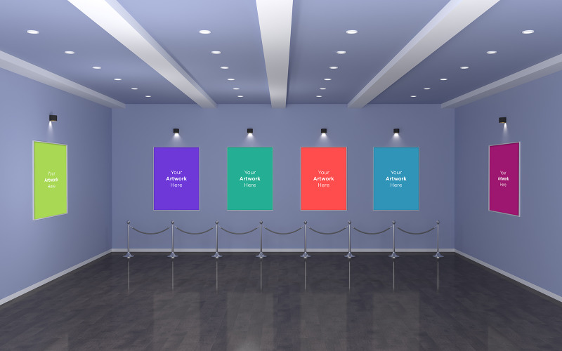 Download Мокап для продукта "Art Gallery Frames  with Spot Lights product mockup" / Art Gallery Frames  with Spot Lights product mockup - Мокап для продукта на тему графика studio,photo,light,rendering,concept,architecture,wall,mockup,interior,gallery,white,room,art,empty,space,picture,mock,up,blank,exhibition