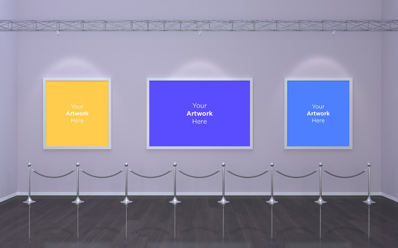 Download Мокап для продукта "Art Gallery Frames  with Spot Lights product mockup" / Art Gallery Frames  with Spot Lights product mockup - Мокап для продукта на тему графика studio,photo,light,rendering,concept,architecture,wall,mockup,interior,gallery,white,room,art,empty,space,picture,mock,up,blank,exhibition