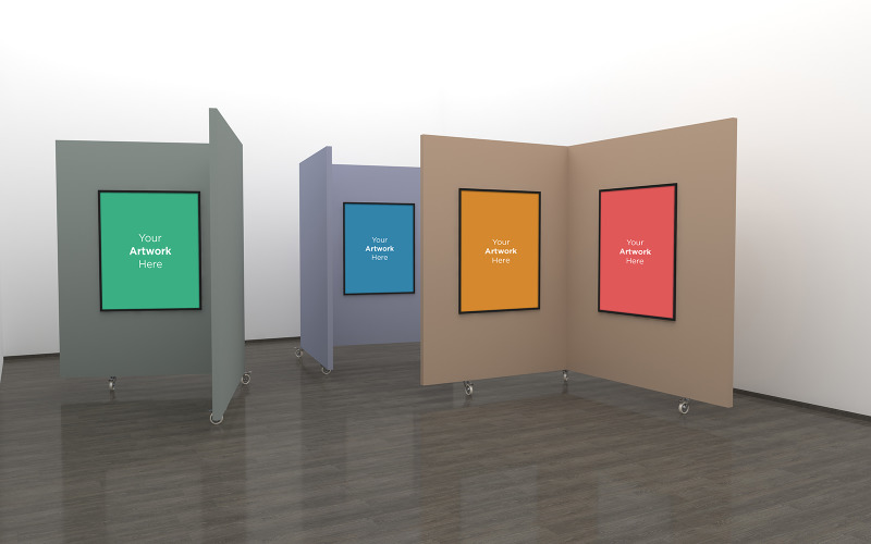 Art Gallery vier Frames 3D-productmodel