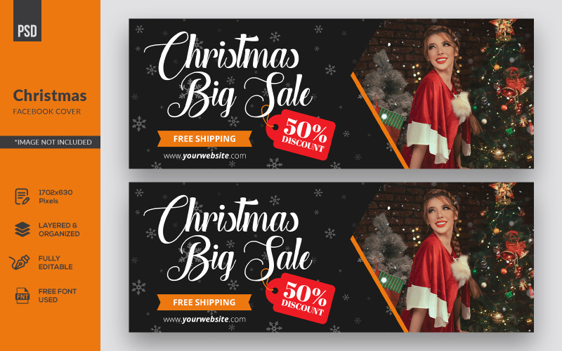 Download Шаблон для соцсетей "Christmas Facebook Cover Social Media Template" / Christmas Facebook Cover Social Media Template - Шаблон для соцсетей на тему графика merry christmas,christmas,facebook cover,store,sale banner,shopping,sale,seasons,friday,fashion,social media,banner template,social,fb,timeline,cover page,discount,design,template,modern