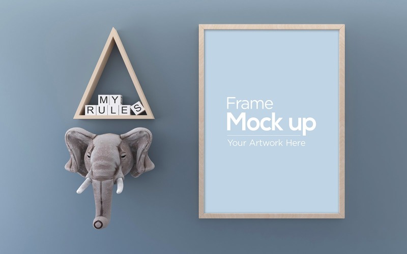 Elephant Face Kids Photo Frame Design product mockup