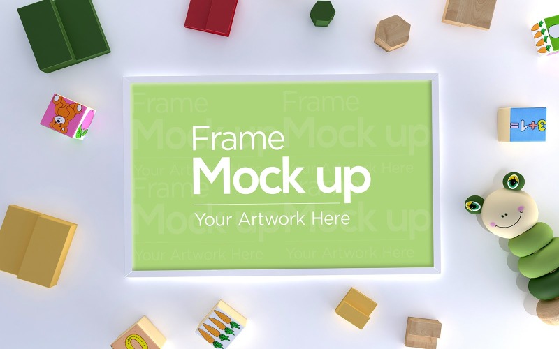 Download Мокап для продукта "Kids Frame  Flat Lay Design with Toys product mockup" / Kids Frame  Flat Lay Design with Toys product mockup - Мокап для продукта на тему графика childhood,cute,boy,girl,decorative,decor,table,children,photo,floor,toy,home,mockup,blank,room,frame,poster,child,wall,art