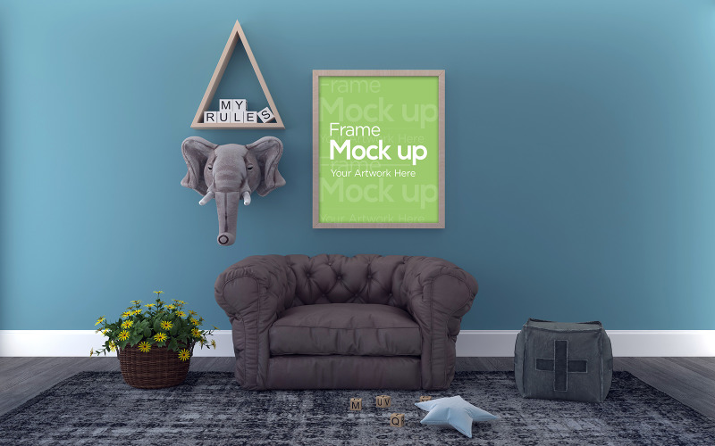 Download Мокап для продукта "Kids Photo Frame Design Interior of Kids Room product mockup" / Kids Photo Frame Design Interior of Kids Room product mockup - Мокап для продукта на тему графика childhood,cute,boy,girl,decorative,decor,table,children,photo,floor,toy,home,mockup,blank,room,frame,poster,child,wall,art