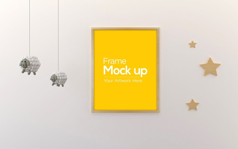 Download Мокап для продукта "Kids Photo Frame Design with Hanging Sheep product mockup" / Kids Photo Frame Design with Hanging Sheep product mockup - Мокап для продукта на тему графика childhood,cute,boy,girl,decorative,decor,table,children,photo,floor,toy,home,mockup,blank,room,frame,poster,child,wall,art