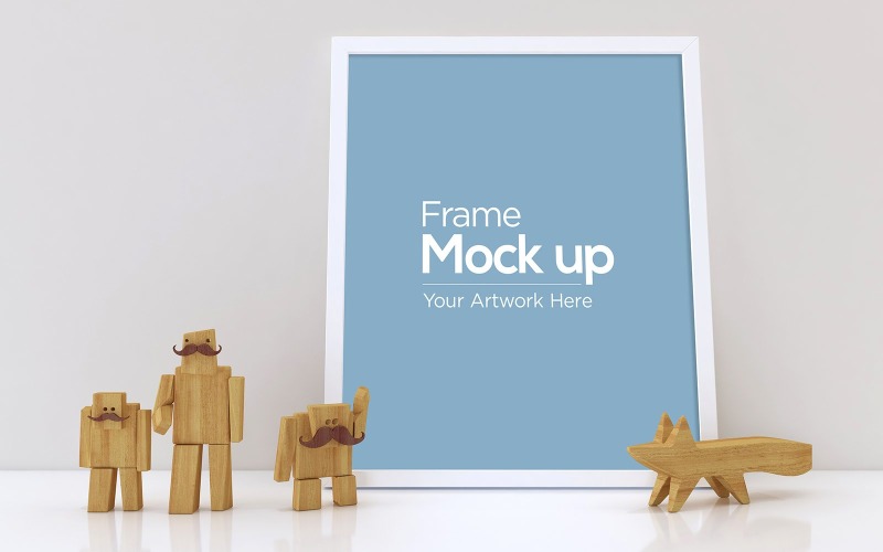 Kids Photo Frame Design with Wooden Toys product mockup