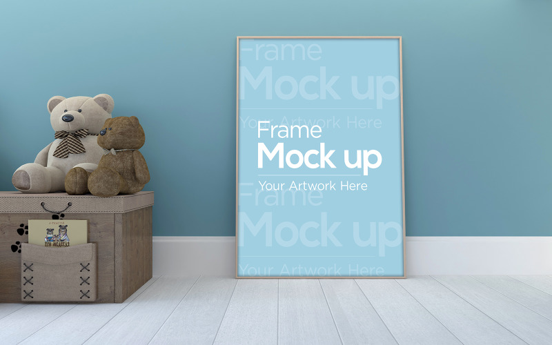 Download Мокап для продукта "Kids Photo Frame  with Teddy Bear on Wooden Box product mockup" / Kids Photo Frame  with Teddy Bear on Wooden Box product mockup - Мокап для продукта на тему графика childhood,cute,boy,girl,decorative,decor,table,children,photo,floor,toy,home,mockup,blank,room,frame,poster,child,wall,art