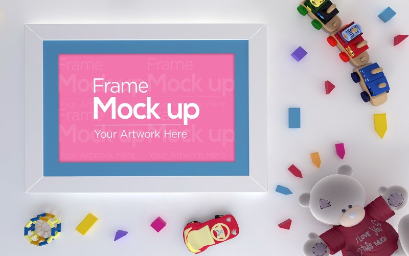 Kids Toys Frame Composition product mockup - TemplateMonster