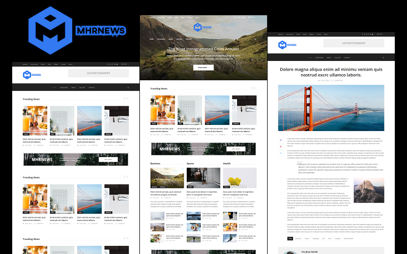 MhrNews - Інтернет-газета, блог, журнал і журнал HTML і шаблон веб-сайту Bootstrap