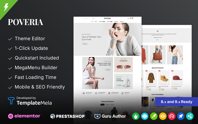 Poveria - Tema PrestaShop multipropósito para tiendas de moda y accesorios