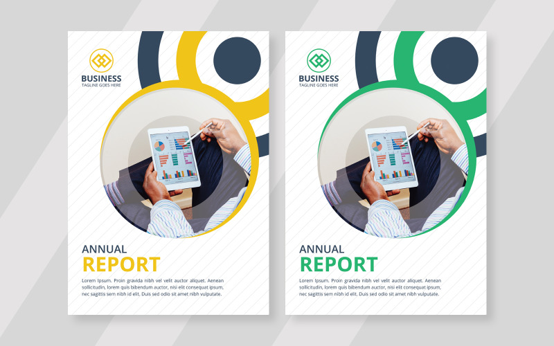 Download Фирменный стиль "Annual Report Design - Corporate Identity Template" / Annual Report Design - Corporate Identity Template - Фирменный стиль на тему графика arrow,books,geometric,layout,presentation,yellow,corporate,company,modern,data,report,information,document,newsletter,page,professional,annual,flyer,poster,business