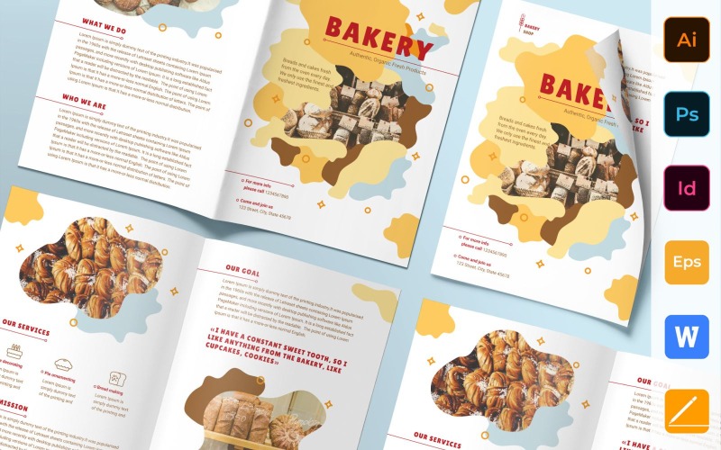 Brochure de boulangerie à deux volets - Modèle d'identité d'entreprise