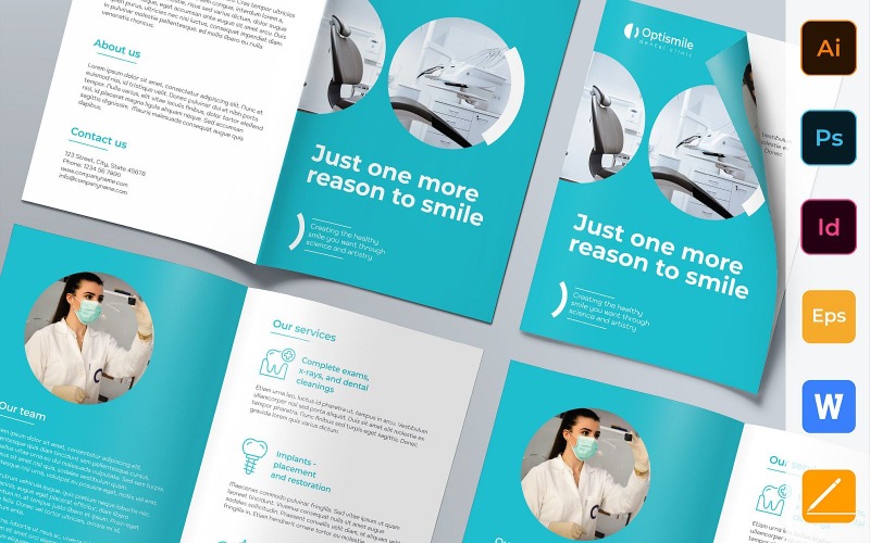 Brochure de clinique dentaire à deux volets - Modèle d'identité d'entreprise