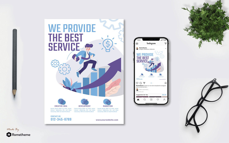 Download Фирменный стиль "Business - Flyer &amp; Instagram Post GR - Corporate Identity Template" / Business - Flyer &amp; Instagram Post GR - Corporate Identity Template - Фирменный стиль на тему графика a4,banner,brochure,business,company,corporate,discount,event,flyer,illustration,multipurpose,product,professional,promotion,startup