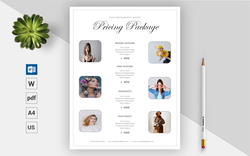 Modern Photography Pricing Guide - Corporate Identity Template