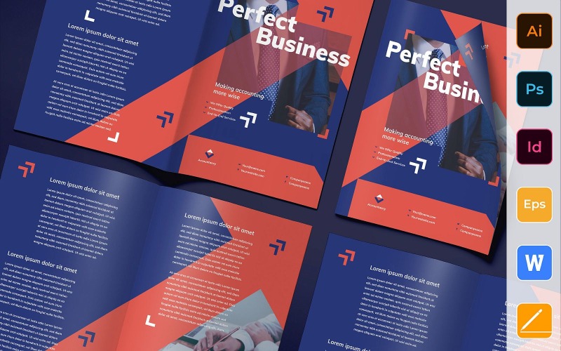 Download Фирменный стиль "Accountancy Firm Brochure Bifold - Corporate Identity Template" / Accountancy Firm Brochure Bifold - Corporate Identity Template - Фирменный стиль на тему графика brochure,bifold,template,corporate,company,branding,accountancy,firm,finance,cpa,bookkeeping,tax,red,blue,white