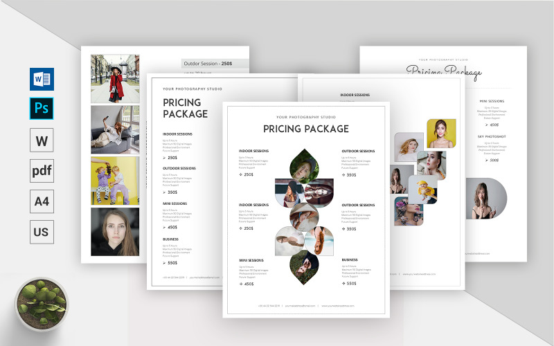 Download Фирменный стиль "Bundle - Photography Pricing Guide - Corporate Identity Template" / Bundle - Photography Pricing Guide - Corporate Identity Template - Фирменный стиль на тему графика microsoft word docx,pricing guide,photography,pricing template,price sheet,photographer,pricing list,pricing package,photography pricing,docx,a4 paper,us letter,editable,printable,minimal des