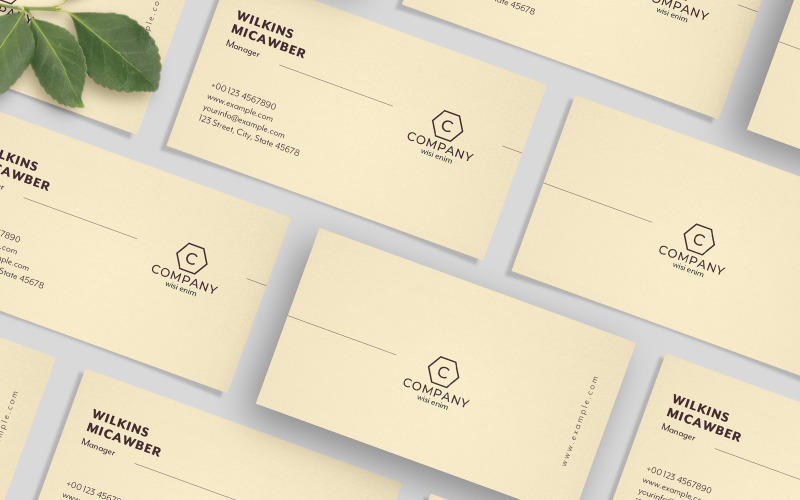 Download Фирменный стиль "Business Card Layout with Pale Yellow Accents - Corporate Identity Template" / Business Card Layout with Pale Yellow Accents - Corporate Identity Template - Фирменный стиль на тему графика business card,minimal,business,contact,unique,design,modern,company,profile,agency