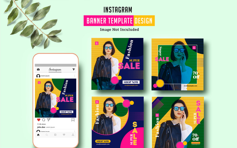 Download Шаблон для соцсетей "Doe Instagram Banner Social Media Template" / Doe Instagram Banner Social Media Template - Шаблон для соцсетей на тему графика instagram banner,social media,square,promotional,fashion,sale,offer,instagram post,instagram promotion,shop sale,fashion promo
