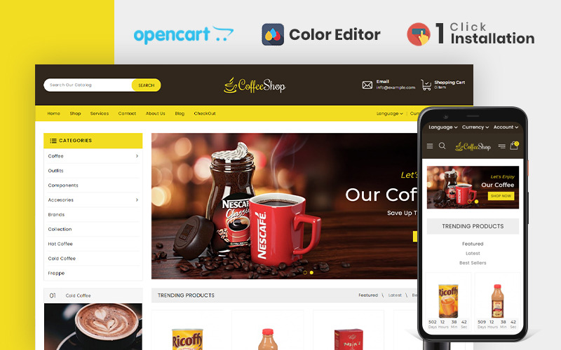 Drinks & Beverages Store OpenCart Template