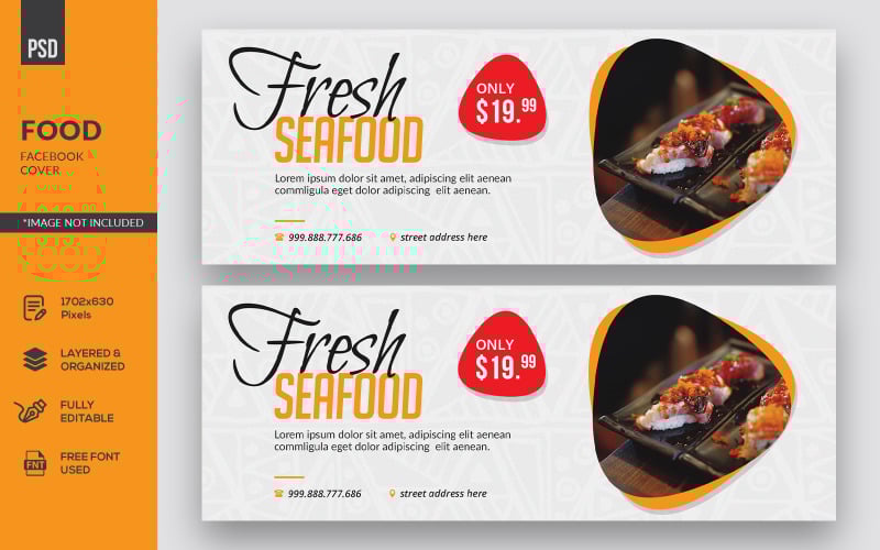 Download Шаблон для соцсетей "Food Facebook Cover Social Media Template" / Food Facebook Cover Social Media Template - Шаблон для соцсетей на тему графика business,facebook,banner,timeline,cover,marketing,food,restaurant,page,web,promotion,social,media,template,graphic,psd,cafe,fb,menu,vegetables