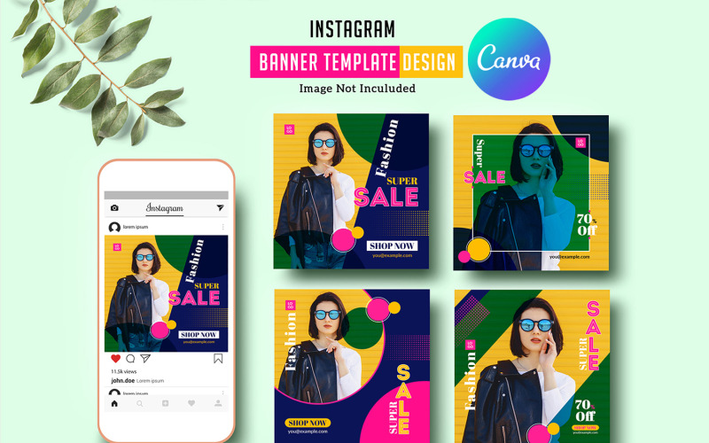 Plantilla de redes sociales de banner de Instagram de Doe