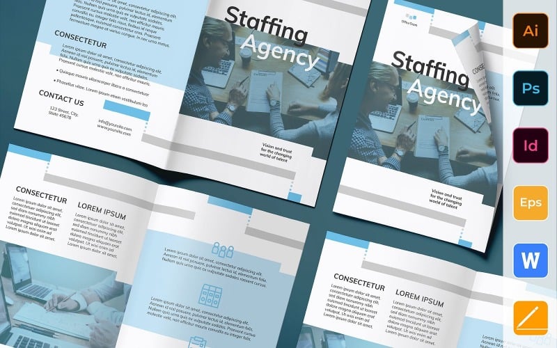 Staffing Agency Brochure Bifold - Corporate Identity Template