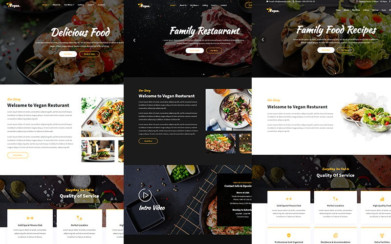 Vegan - Modelo de site HTML de alimentos e restaurantes