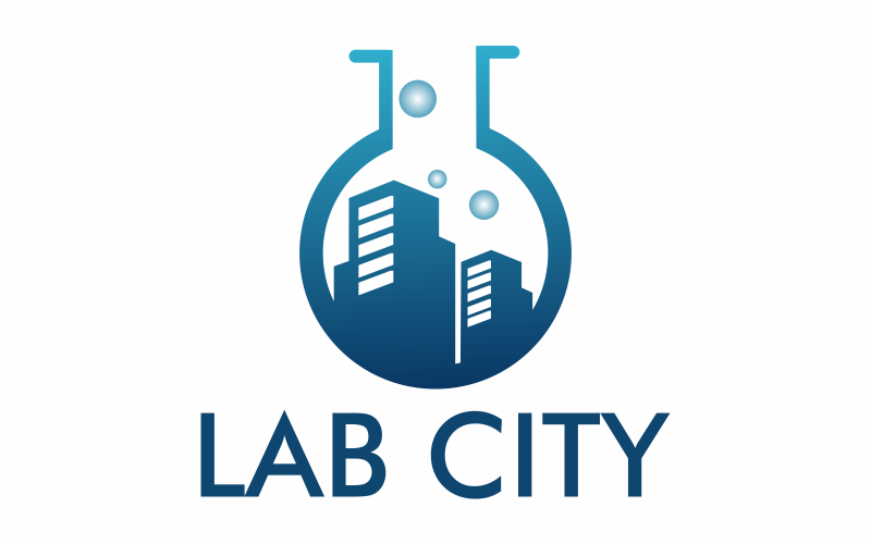 Шаблон плоского логотипа Lab City