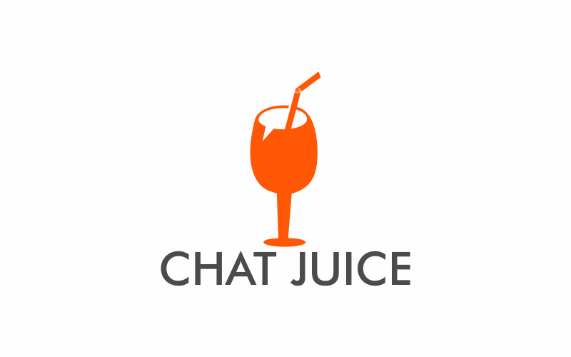 Modèle de logo plat Chat Juice