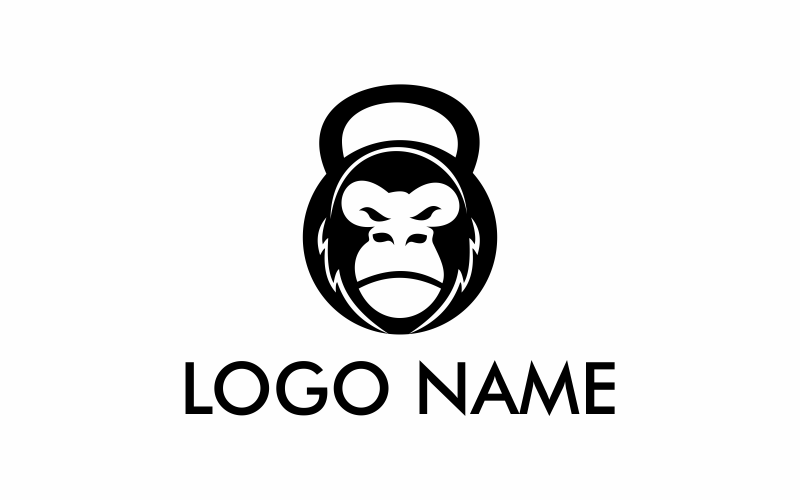 Download Шаблон логотипа "Monkey Barbell Logo Template" / Monkey Barbell Logo Template - Шаблон логотипа на тему графика barbell,vector,monkey,illustration,fitness,gym,body,strong,sport,weight,animal,design,gorilla,power,fit,zoo,sports,logo,mascot,competition