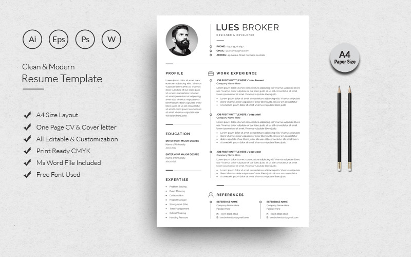 Download Резюме "Professional Broker Resume Template" / Professional Broker Resume Template - Резюме на тему графика resume,cv,clean resume,creative resume,word resume,infographic resume,modern resume,professional resume,student resume,resume mac pages,manager cv template,bankers resume,doctors resume,job s