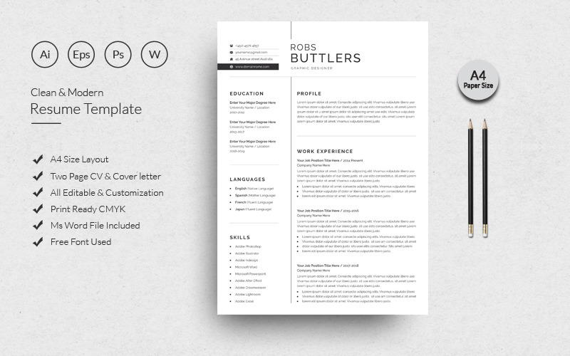 Download Резюме "Professional Three Pages Resume Template" / Professional Three Pages Resume Template - Резюме на тему графика resume,cv,clean resume,creative resume,word resume,infographic resume,modern resume,professional resume,student resume,resume mac pages,manager cv template,bankers resume,doctors resume,job s