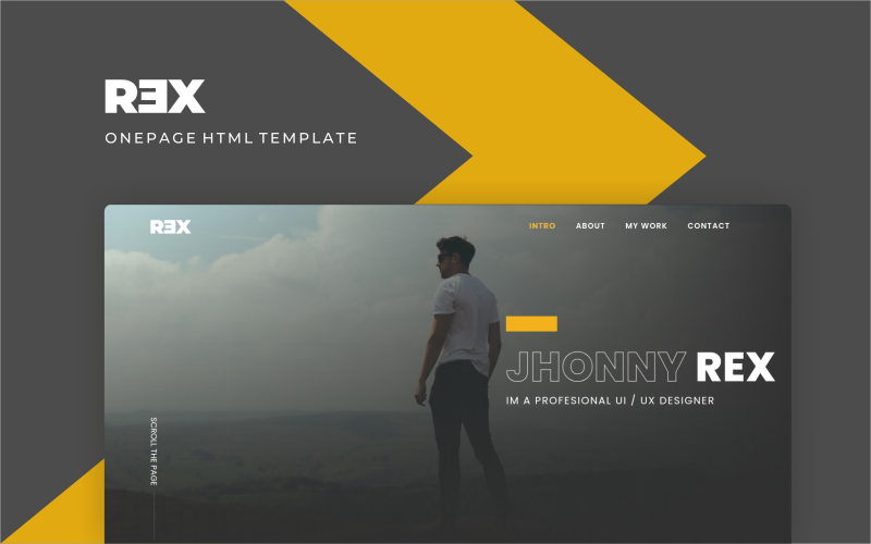 Rex - Plantilla de página de destino de portafolio creativo personal multipropósito