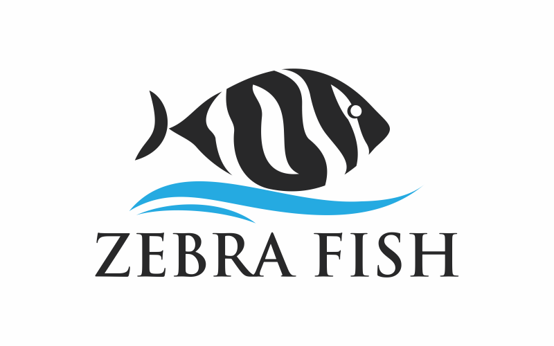 Szablon logo płaskiej ryby zebry