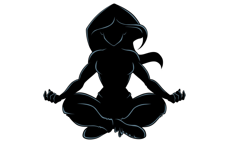 Download Иллюстрация "Meditating Woman Silhouette - Illustration" / Meditating Woman Silhouette - Illustration - Иллюстрация на тему графика woman,yoga,zen,lotus,meditation,pose,position,silhouette,cartoon,character,concentration,control,breathe,breathing,calm,modern,peaceful,positive,balance,equilibrium