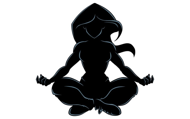 Meditierende Frau Silhouette - Illustration