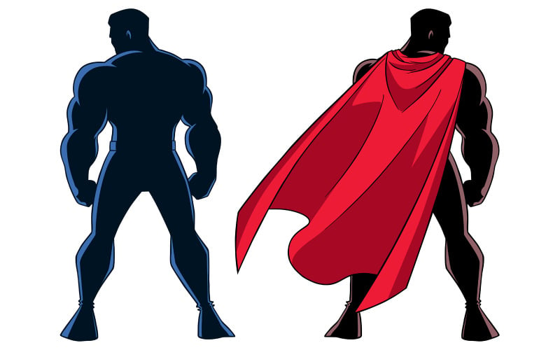 Silhouette de dos de super-héros - Illustration