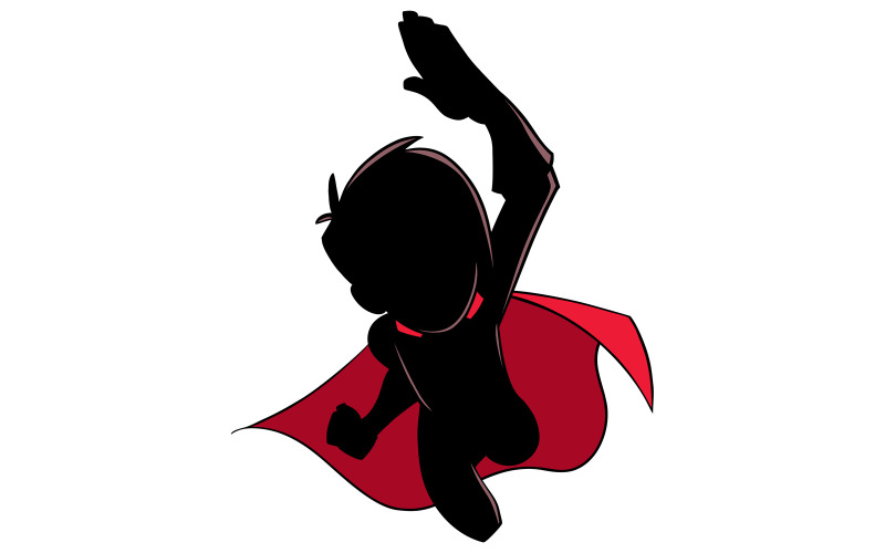 Super Boy Flying Silhouette - Ilustração