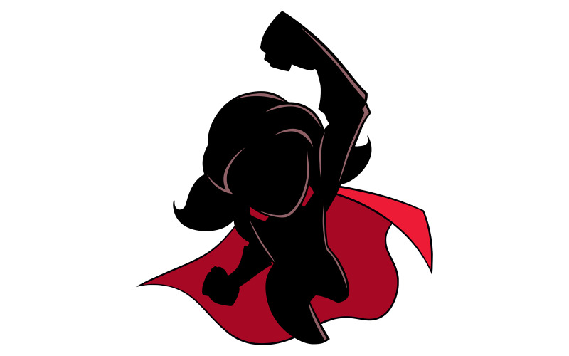 Super Girl Flying Silhouette - Illustratie