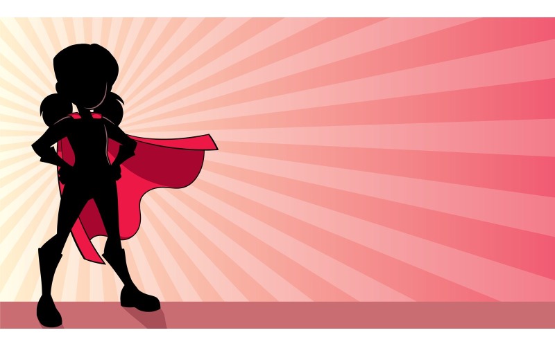 Super Girl Ray Light Silhouette - Illustrazione