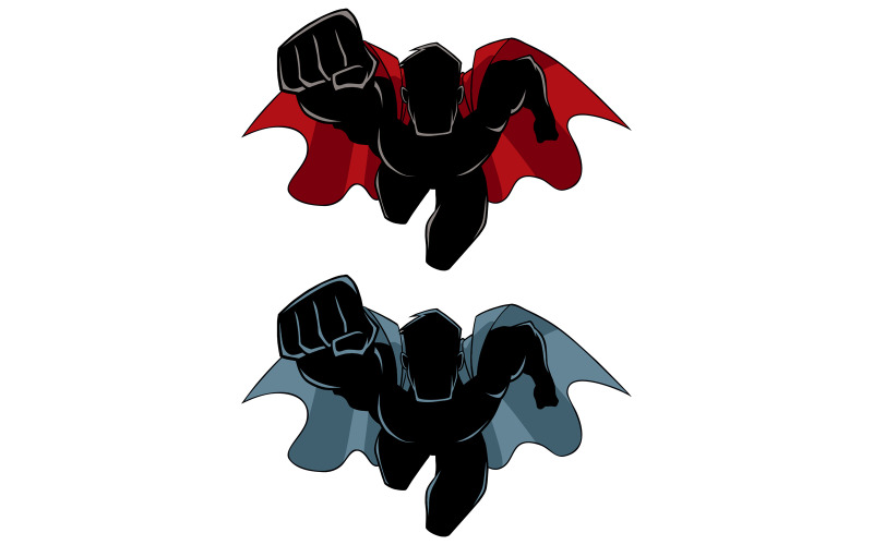 Download Иллюстрация "Superhero Coming Silhouette - Illustration" / Superhero Coming Silhouette - Illustration - Иллюстрация на тему графика man,cape,hero,superhero,super,silhouette,power,flying,powerful,energy,illustration,cartoon,character,on white,white background,copy space,comic,comic strip,comic book,red
