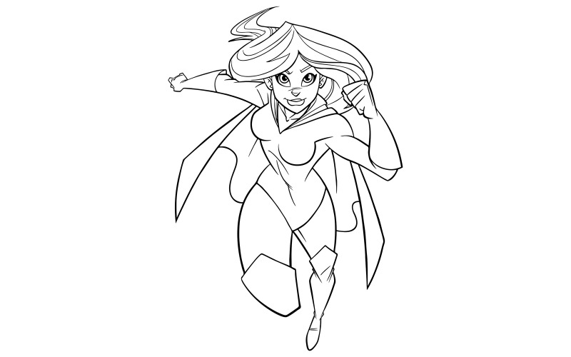 Download Иллюстрация "Superheroine Running Frontal View Line Art - Illustration" / Superheroine Running Frontal View Line Art - Illustration - Иллюстрация на тему графика woman,heroine,cape,superheroine,super,running,fast,protection,muscles,muscular,costume,intervention,specialist,expert,savior,brave,courage,courageous,health,bodybuilder