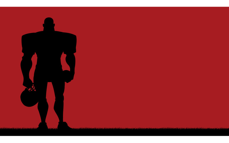 Download Иллюстрация "American Football Player Silhouette Background - Illustration" / American Football Player Silhouette Background - Illustration - Иллюстрация на тему графика man,american,football,player,silhouette,black,red,background,wallpaper,landscape,ball,sport,field,grass,football field,cartoon,character,standing,holding,equipment