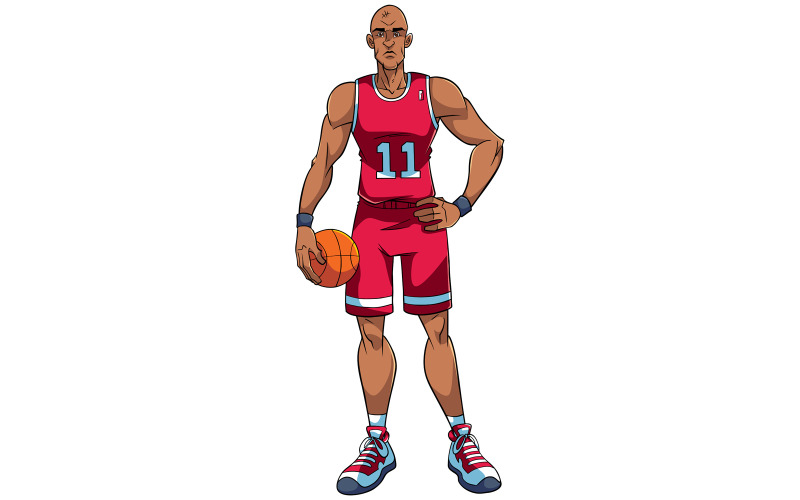 Ilustração de jogador de basquete, jogador de basquete Slam dunk