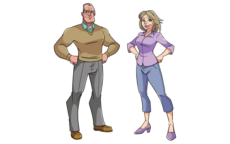 Download Иллюстрация "Senior Couple - Illustration" / Senior Couple - Illustration - Иллюстрация на тему графика couple,elderly,senior,adult,family,old,older,man,woman,lady,wife,husband,love,male,aged,happy,female,mature,pensioner,retired