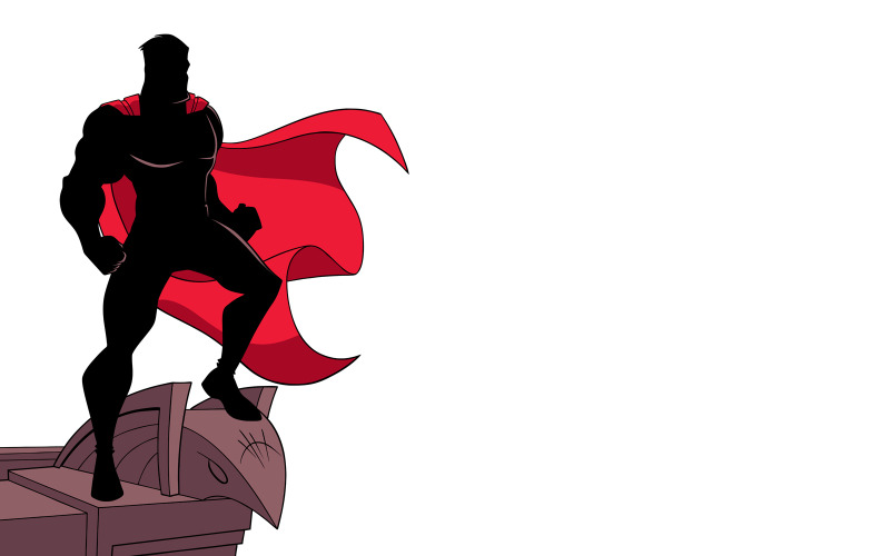 Silhueta de telhado de super-herói - ilustração