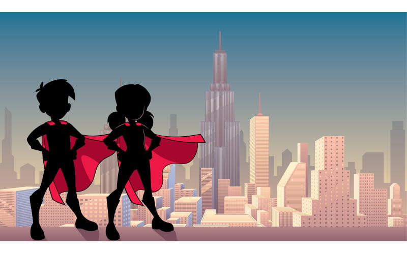 Super Kids City Silhouette - Illustration