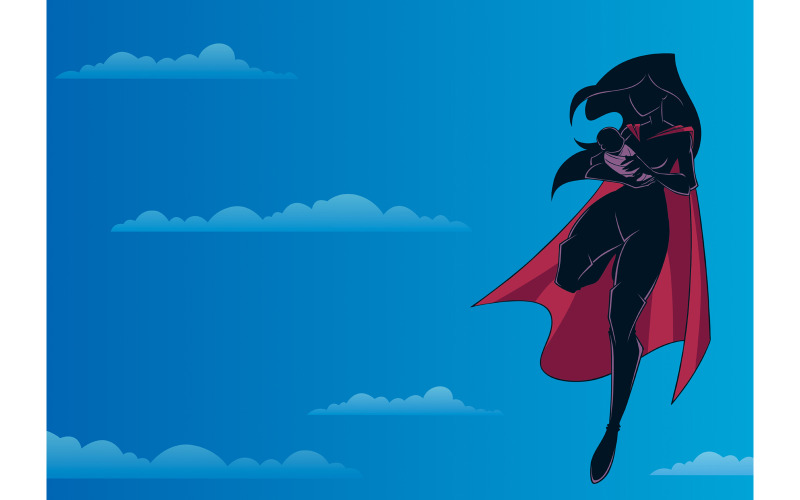 Super maman avec bébé Sky Silhouette - Illustration