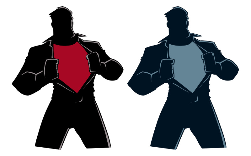 Superheld onder dekking Casual silhouet - illustratie