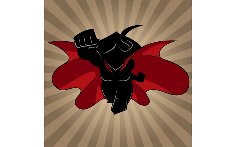 Superheldin, die Ray Light Silhouette kommt - Illustration